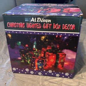 Christmas Lighted Gift Box Decor - Multicolor Holiday Accent